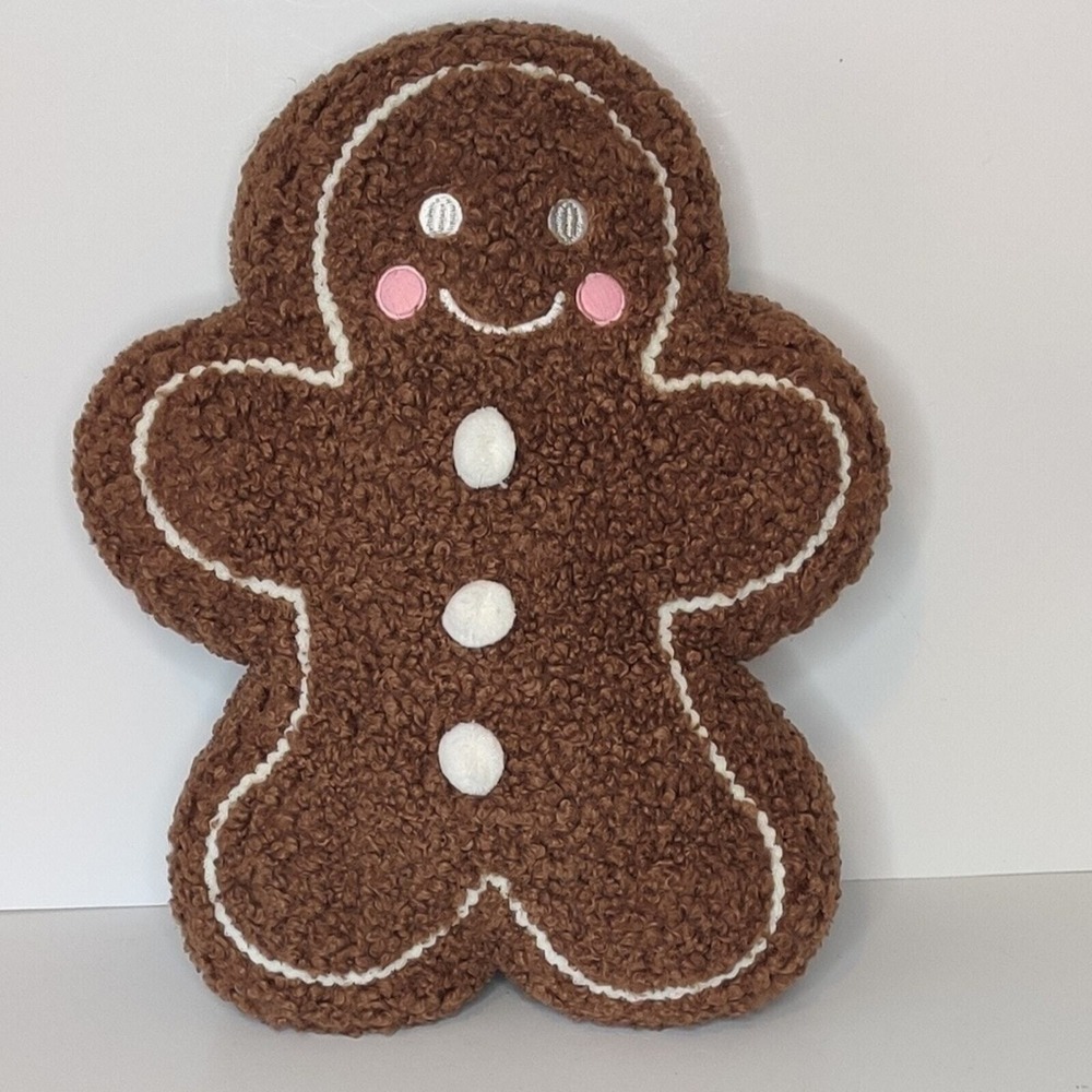 Viral Tik Tok Gingerbread Pillow Plush Pink Cheeks Christmas‎ Decor Large NEW! - Picture 9 of 12